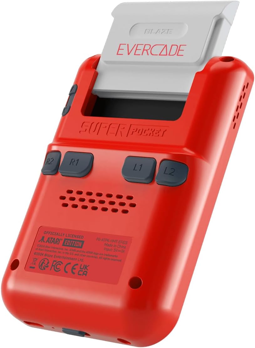EVERCADE　Atari Super Pocket ポータブルゲーム機 赤 Atari Super Pocket – Hit