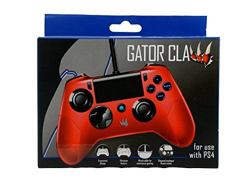 Gator Claw Wired Controller for Sony Playstation PS4 (Red): Upgraded Firmaware as of December 2016