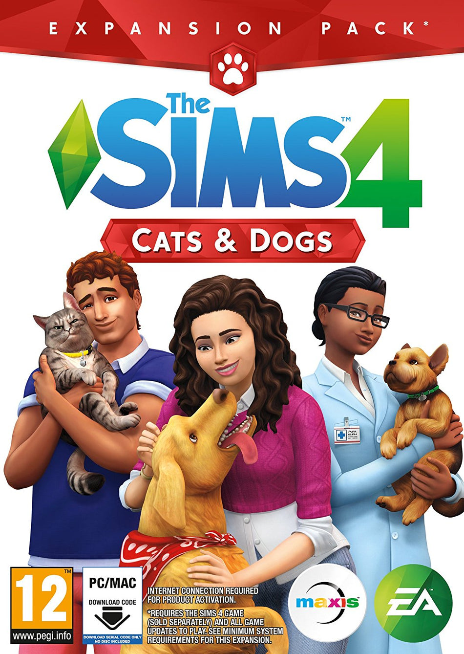 The Sims 4 Cats and Dogs Expansion Pack (PC Download Code in a Box)