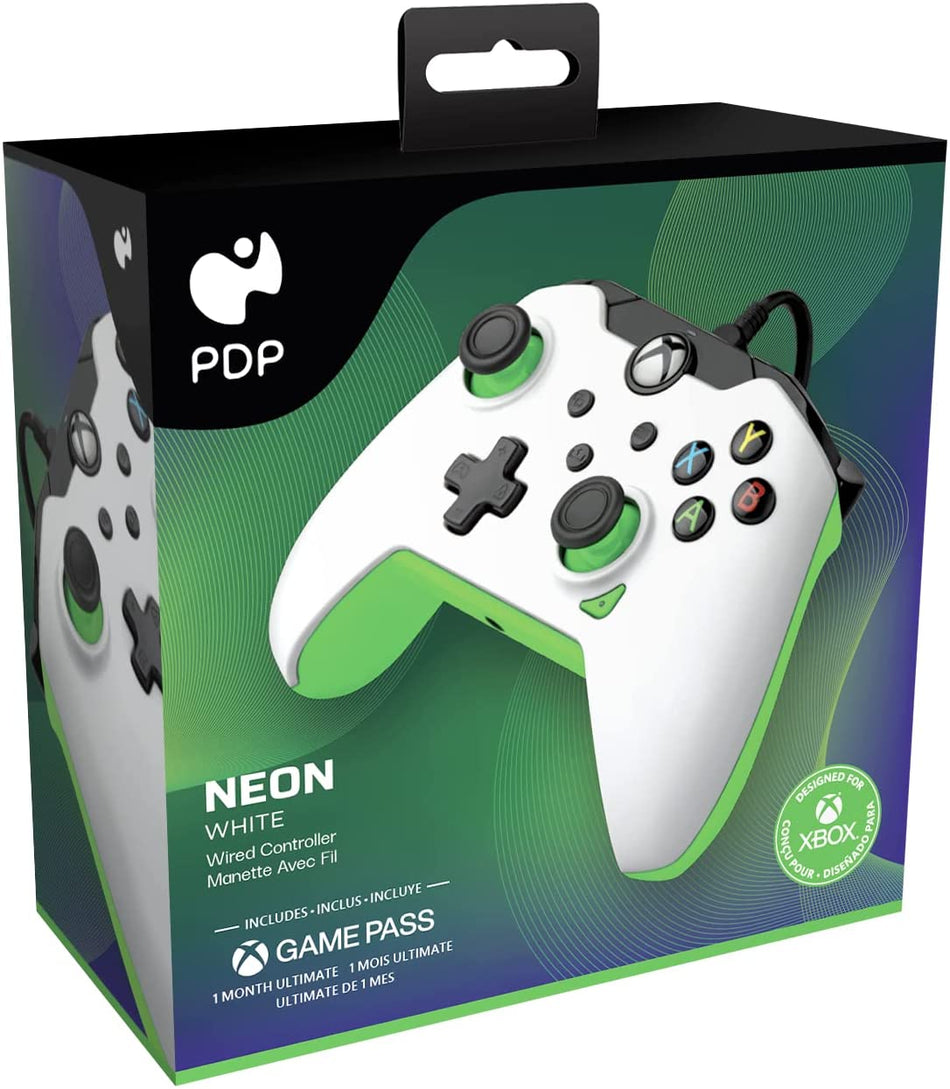 PDP Wired Controller Neon - White [1 Month Ultimate Game Pass Included] (Xbox Series X / One)