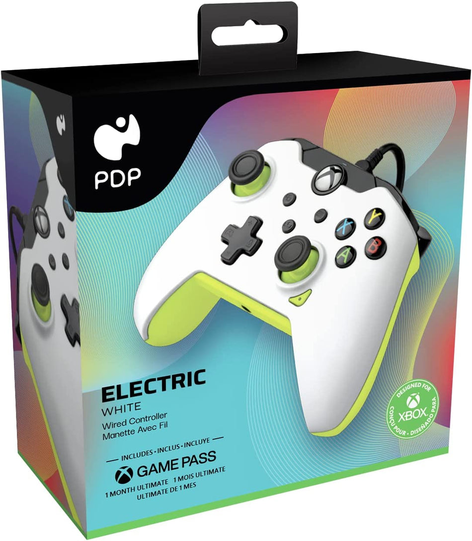 PDP Wired Controller Electric - White [1 Month Ultimate Game Pass Included] (Xbox Series X / One)