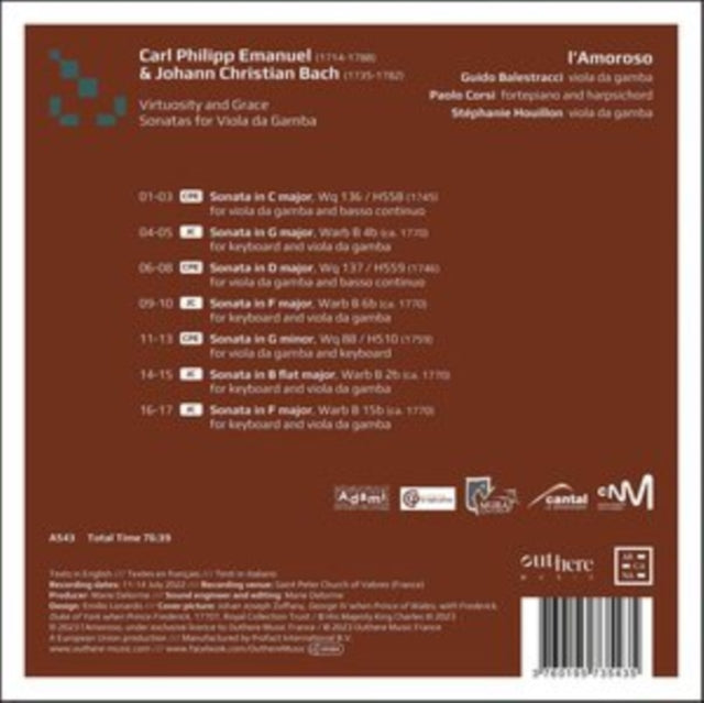 Virtuosity and Grace: Sonatas for Viola Da Gamba [CD / Album]
