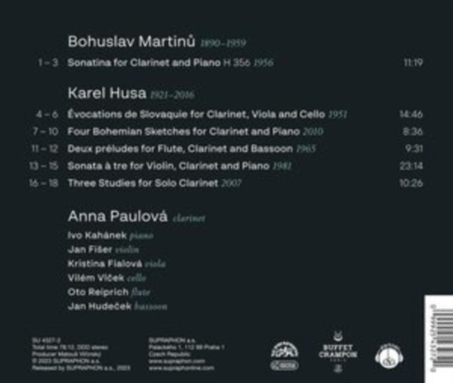 Karel Husa/Bohuslav Martinu: Music for Clarinet [CD / Album]