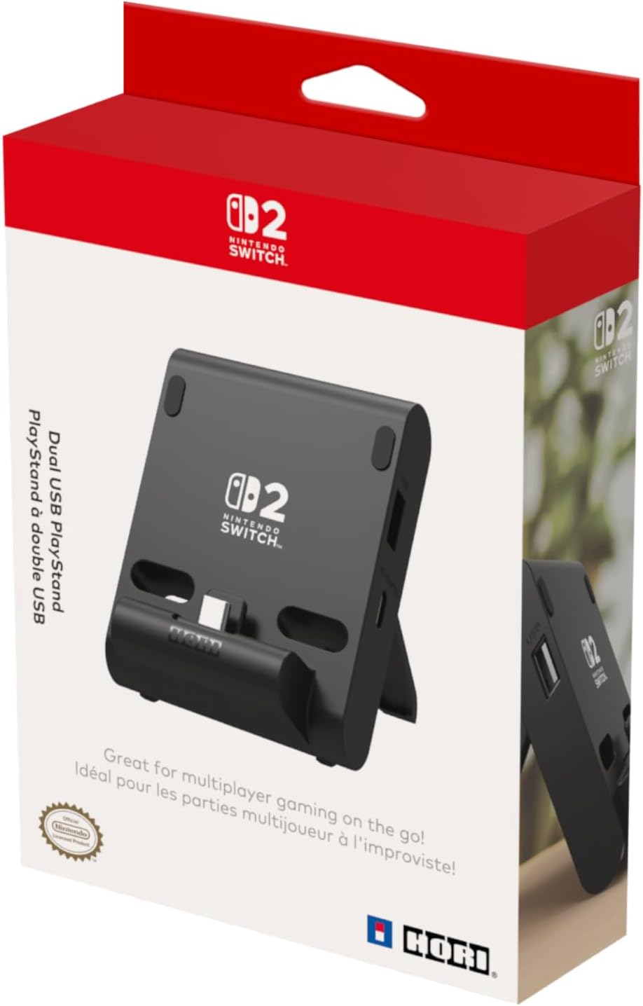 HORI Dual USB PlayStand for Nintendo Switch 2 - Officially Licensed by Nintendo