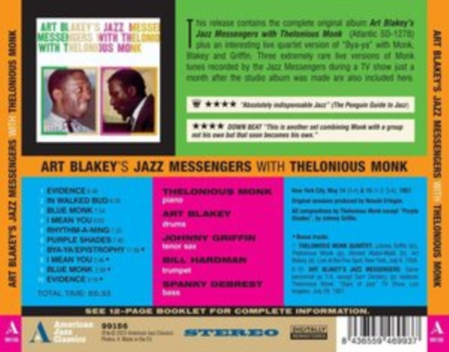 Art Blakey & Thelonious Monk - Art Blakey's Jazz Messengers With Thelonious Monk [CD / Album]