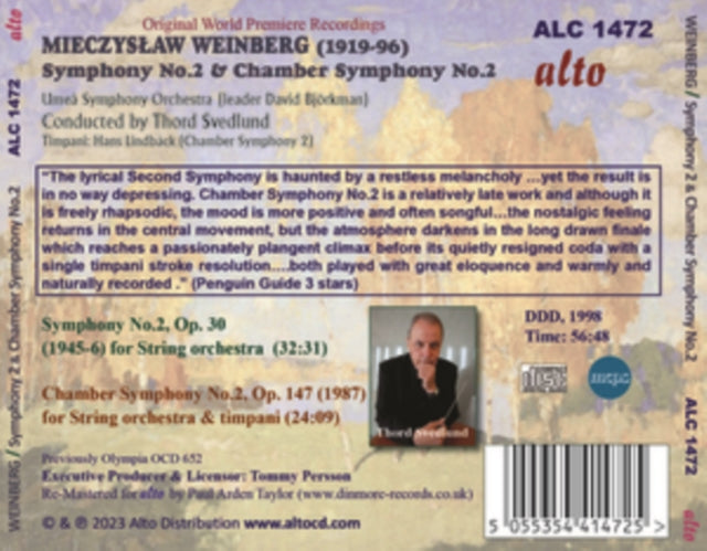 Weinberg: Symphony No. 2/Chamber Symphony No. 2 [CD / Album]
