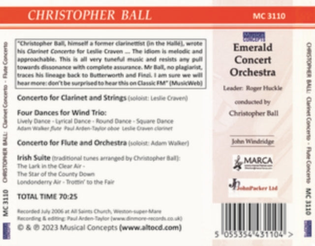 Christopher Ball: Clarinet Concerto/Flute Concerto/... [CD / Album]